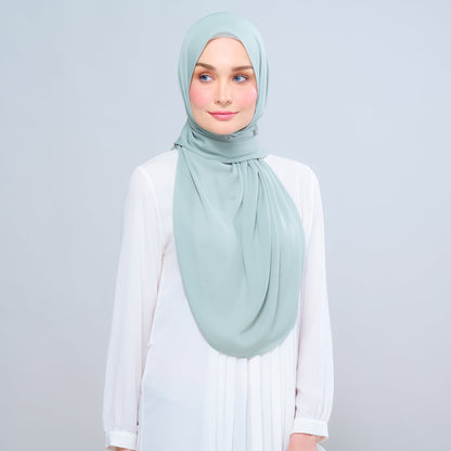 [As-Is] Instant Tag n' Go Shawl l Chiffon Silk in Dusty Green