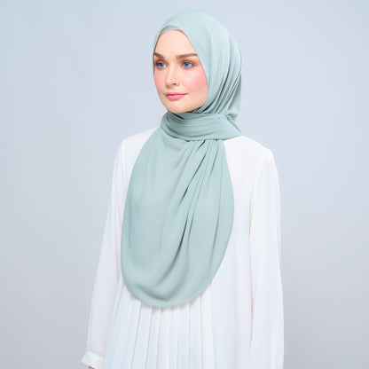 [As-Is] Instant Tag n' Go Shawl l Chiffon Silk in Dusty Green