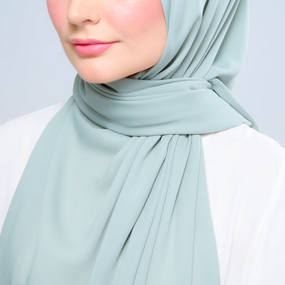 [As-Is] Instant Tag n' Go Shawl l Chiffon Silk in Dusty Green