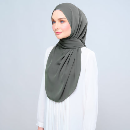 [As-Is] Instant Tag n' Go Shawl l Chiffon Silk in Deep Pine