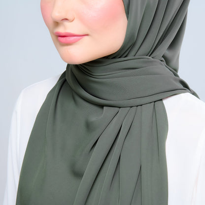 [As-Is] Instant Tag n' Go Shawl l Chiffon Silk in Deep Pine