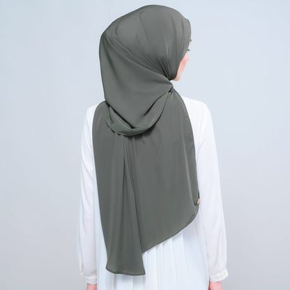[As-Is] Instant Tag n' Go Shawl l Chiffon Silk in Deep Pine