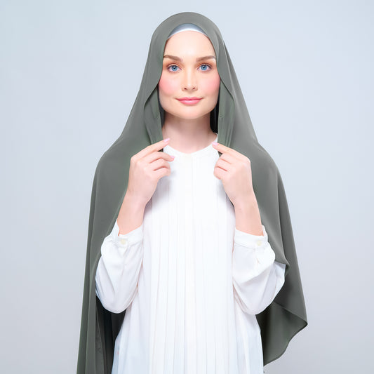 Instant Tag n' Go Shawl l Chiffon Silk 1.0 in Deep Pine