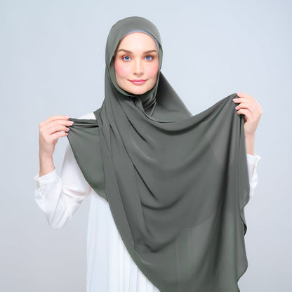 [As-Is] Instant Tag n' Go Shawl l Chiffon Silk in Deep Pine
