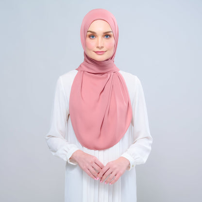 [As-Is] Instant Tag n' Go Shawl l Chiffon Silk in Deep Rose