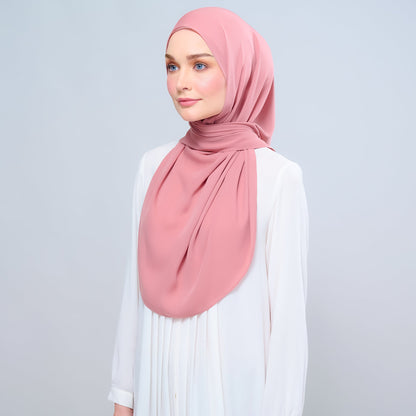 [As-Is] Instant Tag n' Go Shawl l Chiffon Silk in Deep Rose