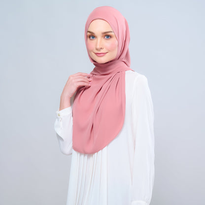 [As-Is] Instant Tag n' Go Shawl l Chiffon Silk in Deep Rose