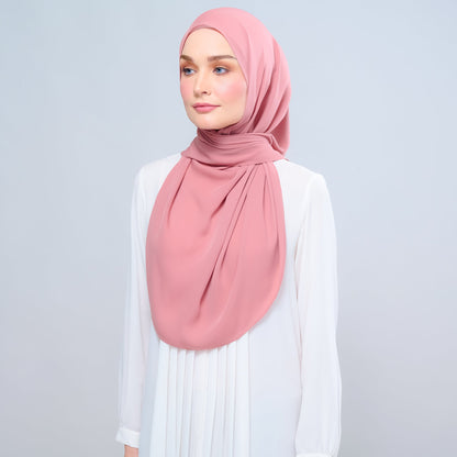 [As-Is] Instant Tag n' Go Shawl l Chiffon Silk in Deep Rose