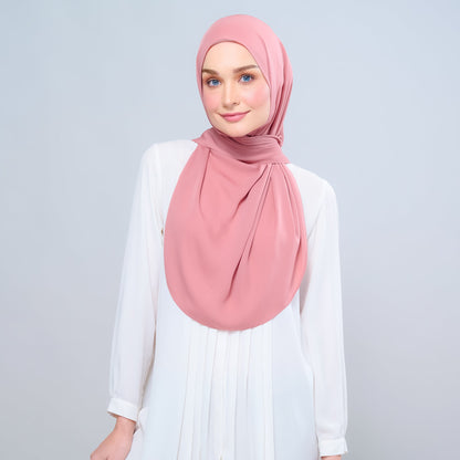 [As-Is] Instant Tag n' Go Shawl l Chiffon Silk in Deep Rose