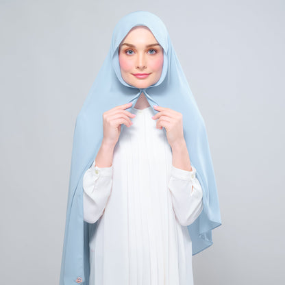 [As-Is] Instant Tag n' Go Shawl l Chiffon Silk in Dusty Blue