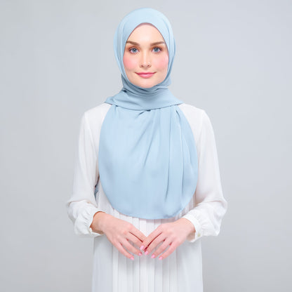 [As-Is] Instant Tag n' Go Shawl l Chiffon Silk in Dusty Blue