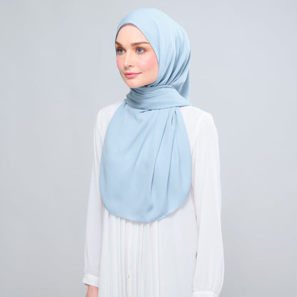 [As-Is] Instant Tag n' Go Shawl l Chiffon Silk in Dusty Blue