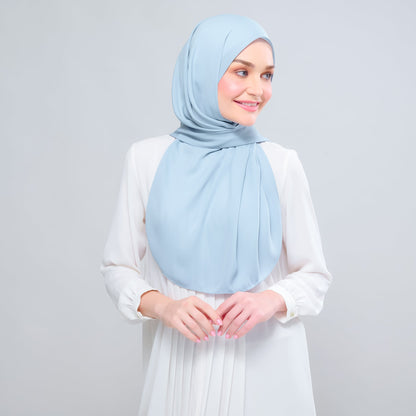 [As-Is] Instant Tag n' Go Shawl l Chiffon Silk in Dusty Blue