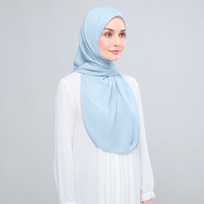 [As-Is] Instant Tag n' Go Shawl l Chiffon Silk in Dusty Blue