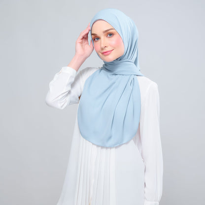 [As-Is] Instant Tag n' Go Shawl l Chiffon Silk in Dusty Blue