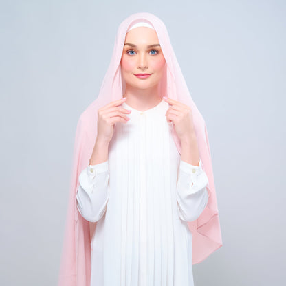 [As-Is] Instant Tag n' Go Shawl l Chiffon Silk in Dusty Rose