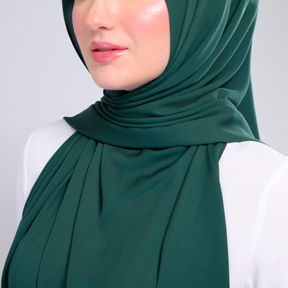 [As-Is] Instant Tag n' Go Shawl l Chiffon Silk in Emerald Green