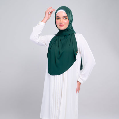 [As-Is] Instant Tag n' Go Shawl l Chiffon Silk in Emerald Green