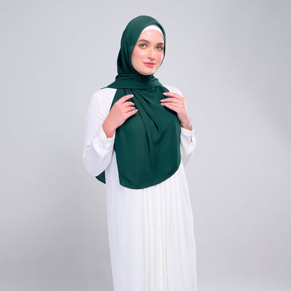 [As-Is] Instant Tag n' Go Shawl l Chiffon Silk in Emerald Green