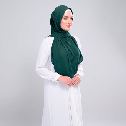 [As-Is] Instant Tag n' Go Shawl l Chiffon Silk in Emerald Green