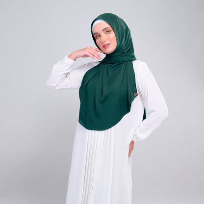 [As-Is] Instant Tag n' Go Shawl l Chiffon Silk in Emerald Green