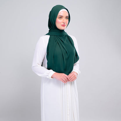 [As-Is] Instant Tag n' Go Shawl l Chiffon Silk in Emerald Green