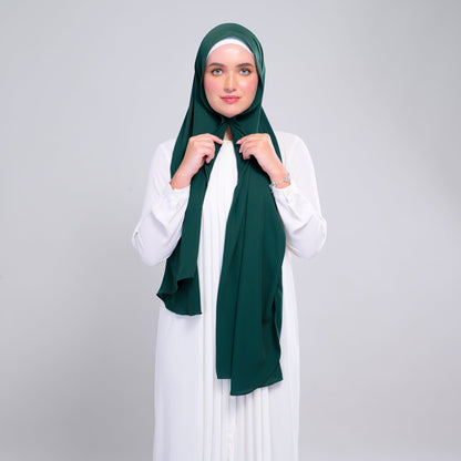 [As-Is] Instant Tag n' Go Shawl l Chiffon Silk in Emerald Green