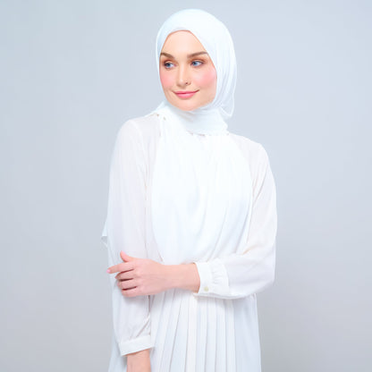 [As-Is] Instant Tag n' Go Shawl l Chiffon Silk in Ivory White