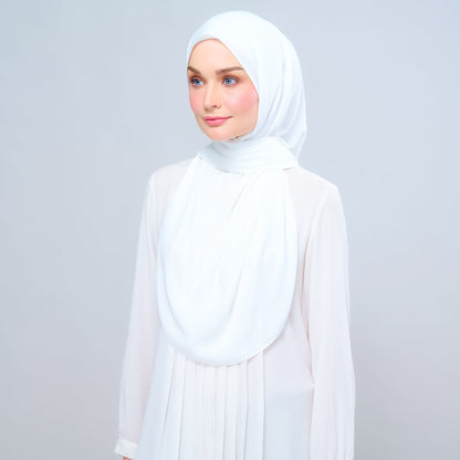 [As-Is] Instant Tag n' Go Shawl l Chiffon Silk in Ivory White
