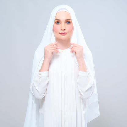 [As-Is] Instant Tag n' Go Shawl l Chiffon Silk in Ivory White