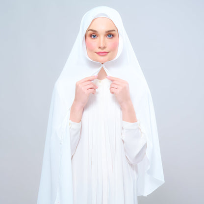 [As-Is] Instant Tag n' Go Shawl l Chiffon Silk in Ivory White