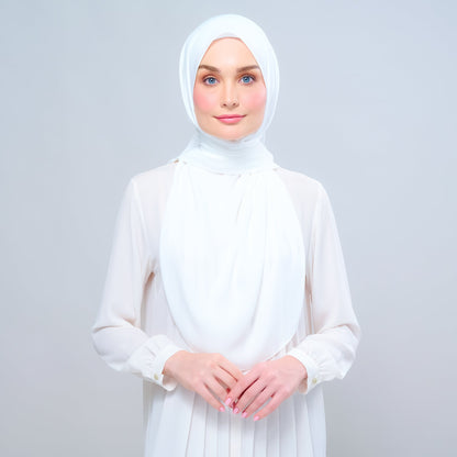 [As-Is] Instant Tag n' Go Shawl l Chiffon Silk in Ivory White