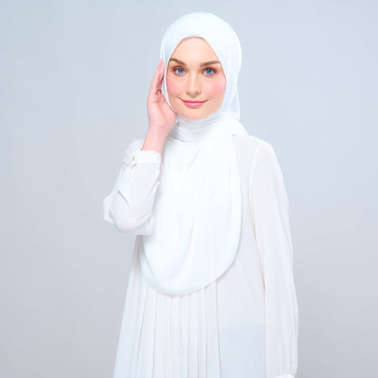 [As-Is] Instant Tag n' Go Shawl l Chiffon Silk in Ivory White