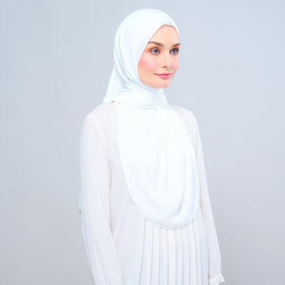 [As-Is] Instant Tag n' Go Shawl l Chiffon Silk in Ivory White