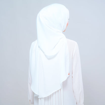 [As-Is] Instant Tag n' Go Shawl l Chiffon Silk in Ivory White