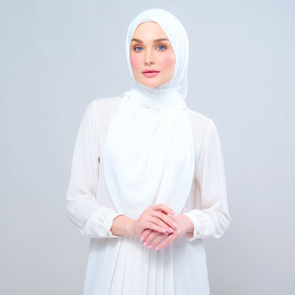 [As-Is] Instant Tag n' Go Shawl l Chiffon Silk in Ivory White