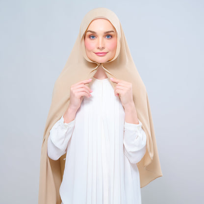 [As-Is] Instant Tag n' Go Shawl l Chiffon Silk in Latte