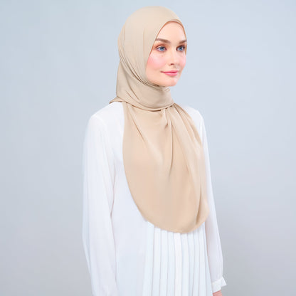[As-Is] Instant Tag n' Go Shawl l Chiffon Silk in Latte