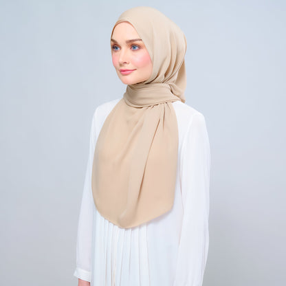 [As-Is] Instant Tag n' Go Shawl l Chiffon Silk in Latte