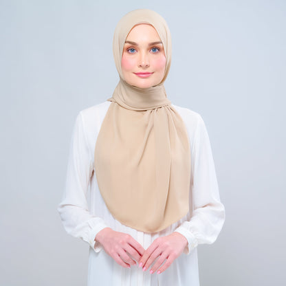 [As-Is] Instant Tag n' Go Shawl l Chiffon Silk in Latte