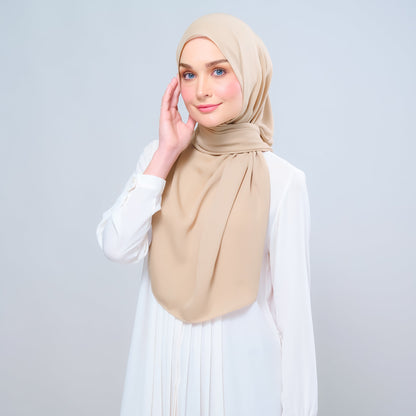 [As-Is] Instant Tag n' Go Shawl l Chiffon Silk in Latte