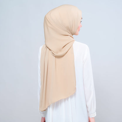 [As-Is] Instant Tag n' Go Shawl l Chiffon Silk in Latte