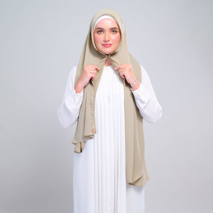 [As-Is] Instant Tag n' Go Shawl l Chiffon Silk in Light Moss
