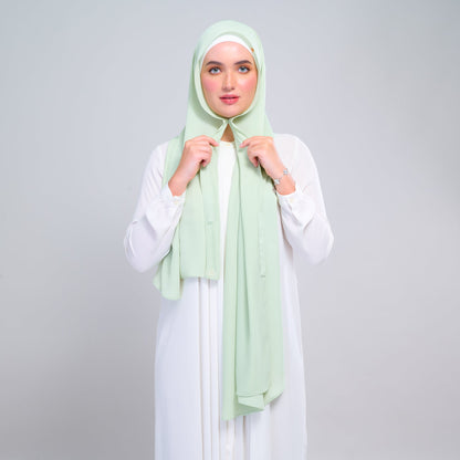 [As-Is] Instant Tag n' Go Shawl l Chiffon Silk in Lime Green
