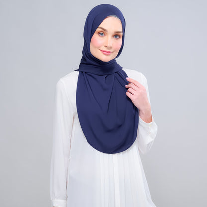 [As-Is] Instant Tag n' Go Shawl l Chiffon Silk in Navy Blue