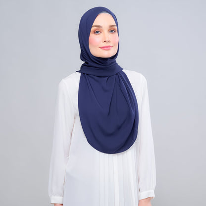 [As-Is] Instant Tag n' Go Shawl l Chiffon Silk in Navy Blue