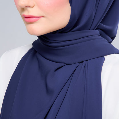 [As-Is] Instant Tag n' Go Shawl l Chiffon Silk in Navy Blue