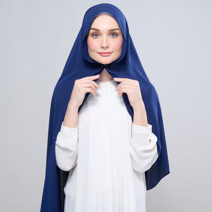 [As-Is] Instant Tag n' Go Shawl l Chiffon Silk in Navy Blue