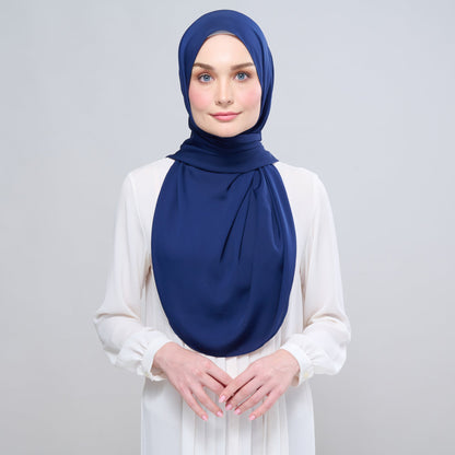 [As-Is] Instant Tag n' Go Shawl l Chiffon Silk in Navy Blue