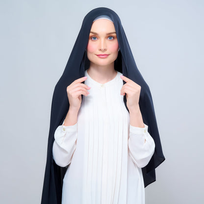 [As-Is] Instant Tag n' Go Shawl l Chiffon Silk in Pitch Black